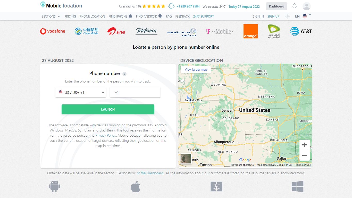 Mobile-Locator: track someone's location by phone number
